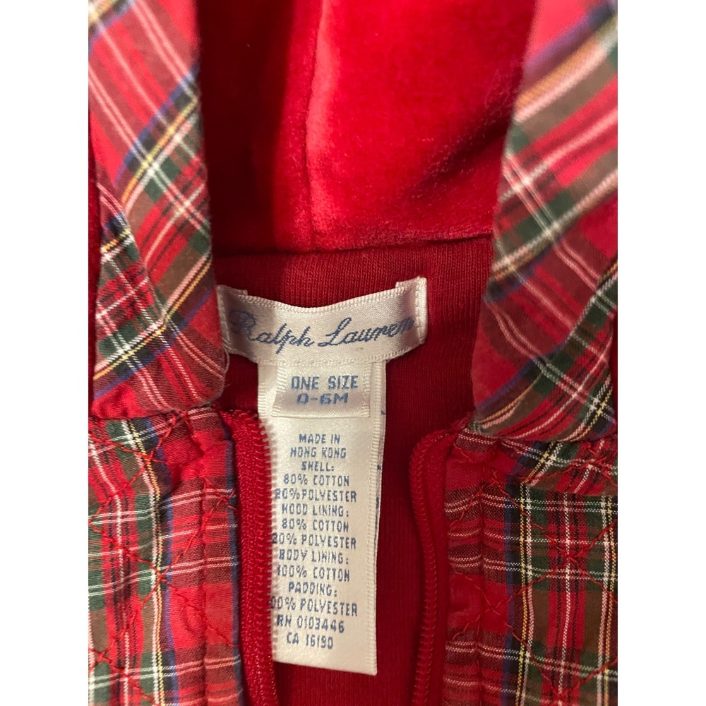 VTH Ralph Lauren Baby 1st Christmas Plaid Bunting Bag Hood Sleeper 0-6M Holiday - Picture 4 of 12